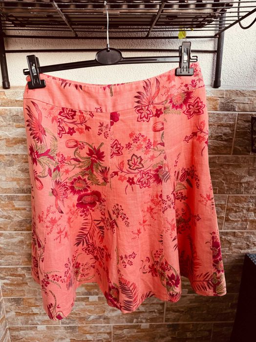 Marks&Spencer - j.nowa orange kwiaty letnia z lnem 42!