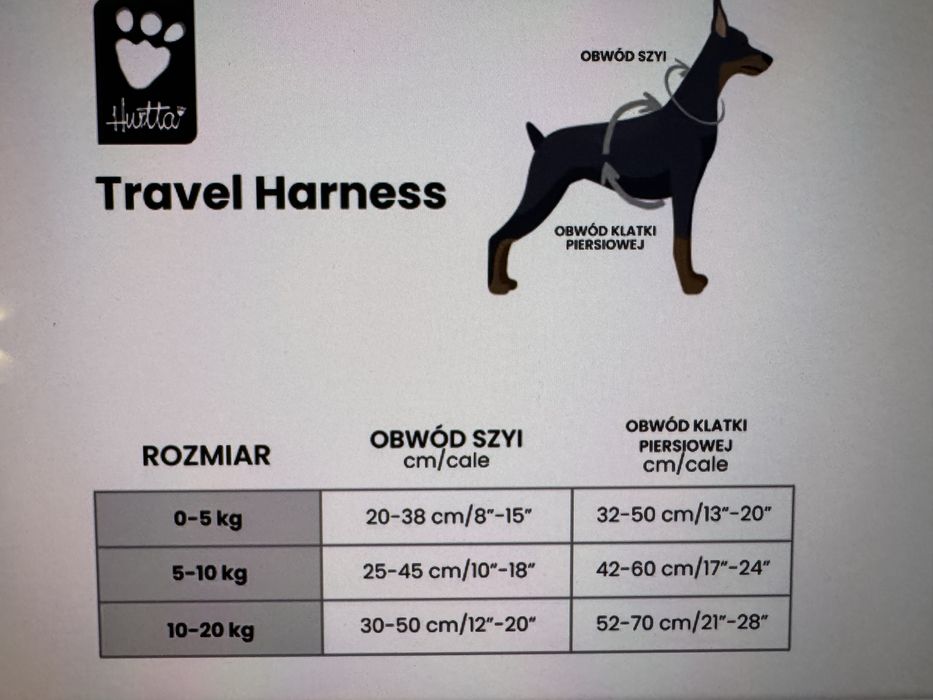 Hurtta travel harness szelki dla psa do samochodu przypinane do pasow