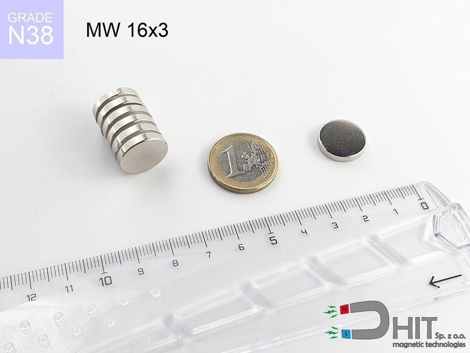 MW 16x3 [N38] - walec magnetyczny mocny 29 szt.