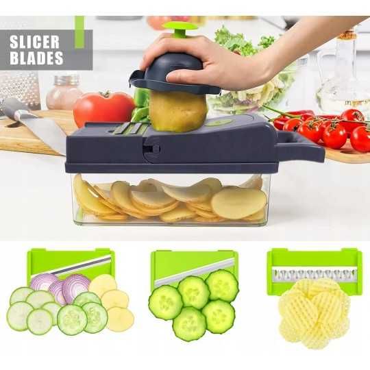 Krajalnica SZATKOWNICA WIELOFUNKCYJNA do warzyw owoców Tarka 14 w 1