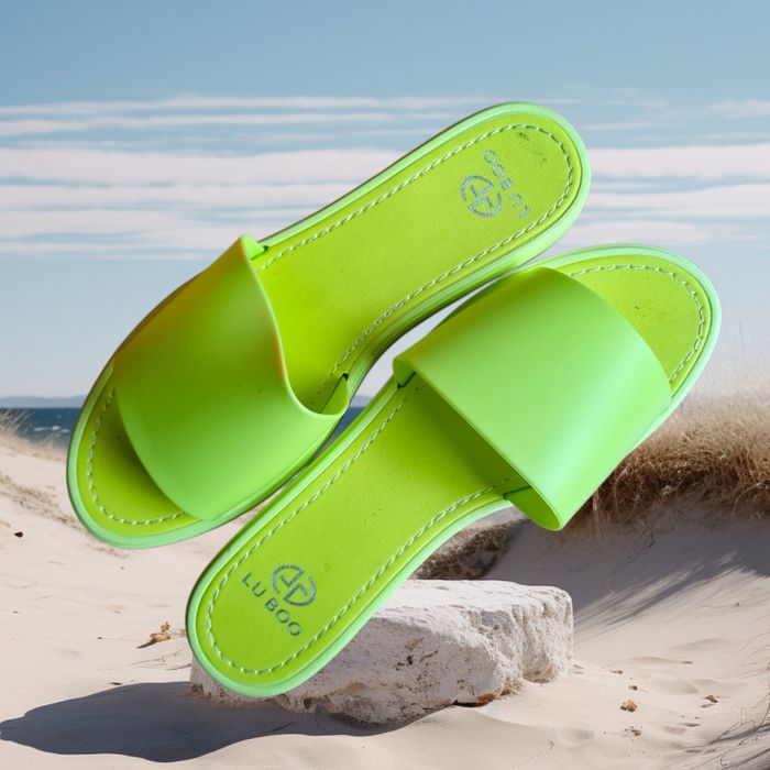 LU BOO klapki na plażę basen pod prysznic żółty neon fluo R. 38 Nowe