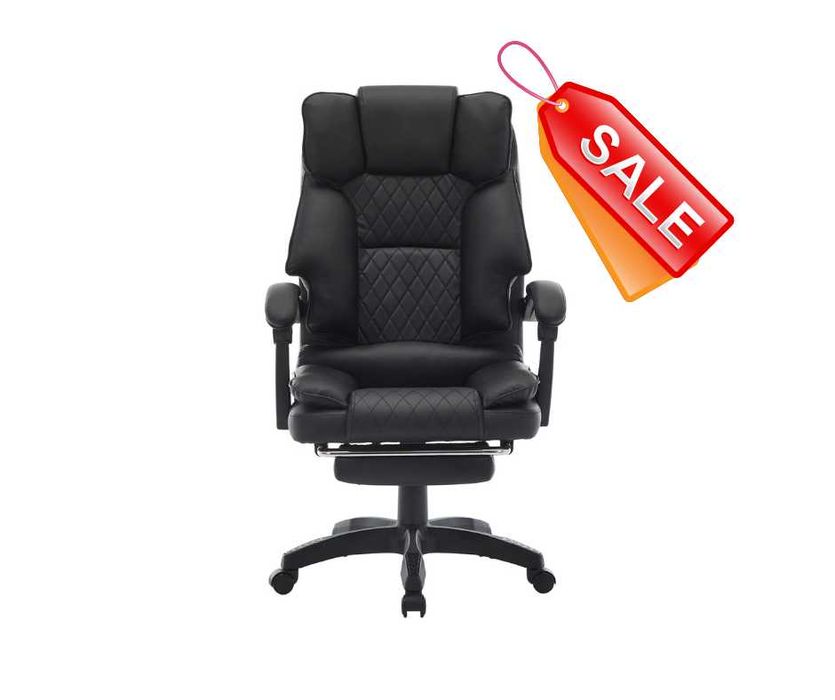 Fotel Biurowy do komputera z podnóżkiem OPTUS Black