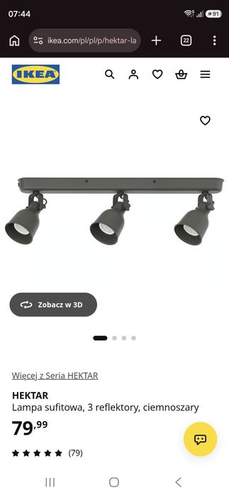 Lampa sufitowa IKEA HEKTAR