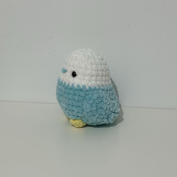 Peluche Crochet Pássaro Azul