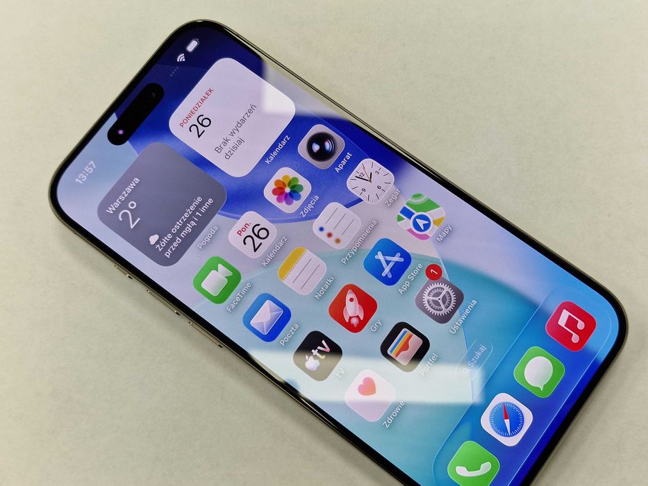 Iphone 15 PRO 128GB/ Natural Titanium/ 89%/ Grade A/ + ładowarka