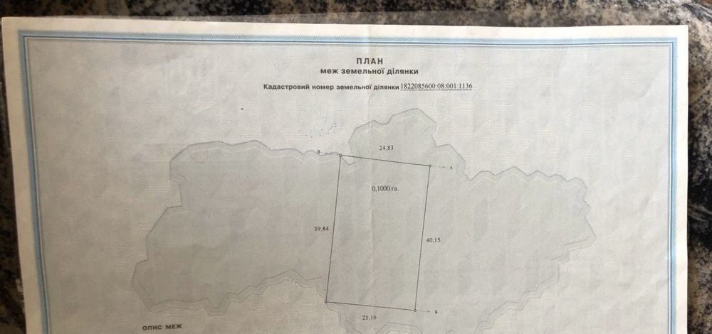 Земельна ділянка 10 соток. Під забудову.