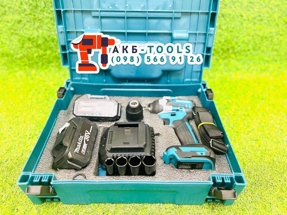 Гайковерт 500 Гайкокрут безщітковий DTW500 Makita Аккумуляторный 36V8A