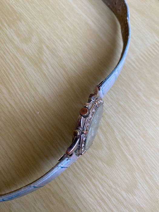 Zegarek na rękę damski IK okrągła tarcza zielony niebieski