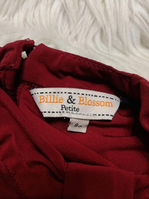 Elegancka bluzka z długim rękawem półgolf bordowa S