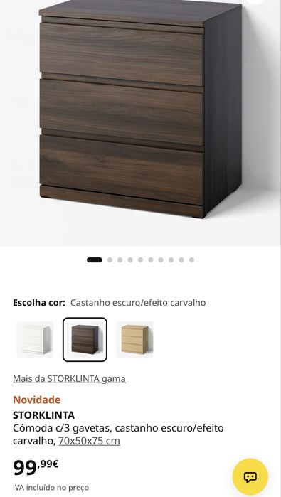 Conjunto de quarto IKEA — Cama 160×200, mesas de cabeceira , cómoda, estrado, gavetoes