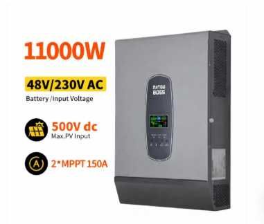 Гібридний інвертор DATOUBOSS 11000Вт 48В, BMS, з MPPT 150А сонячний 11
