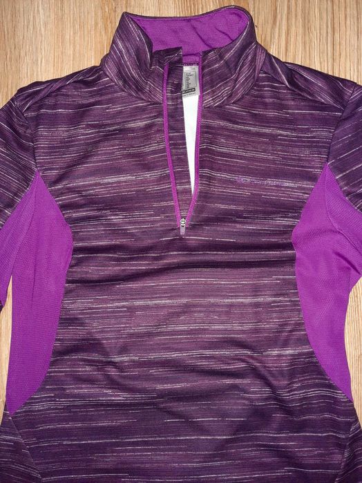 Bluza fioletowa z białymi wąskimi paseczkami