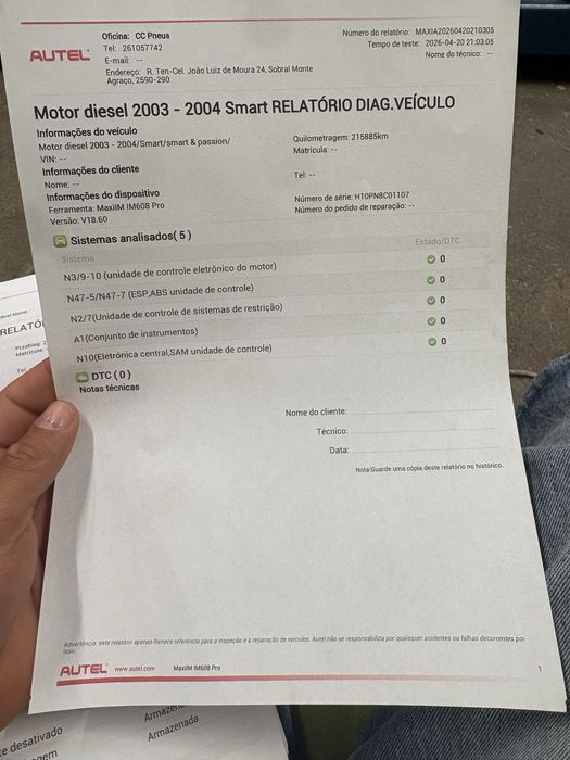 SMART FORTWO 0.8 CDI – MOTOR NOVO –  (3300€)