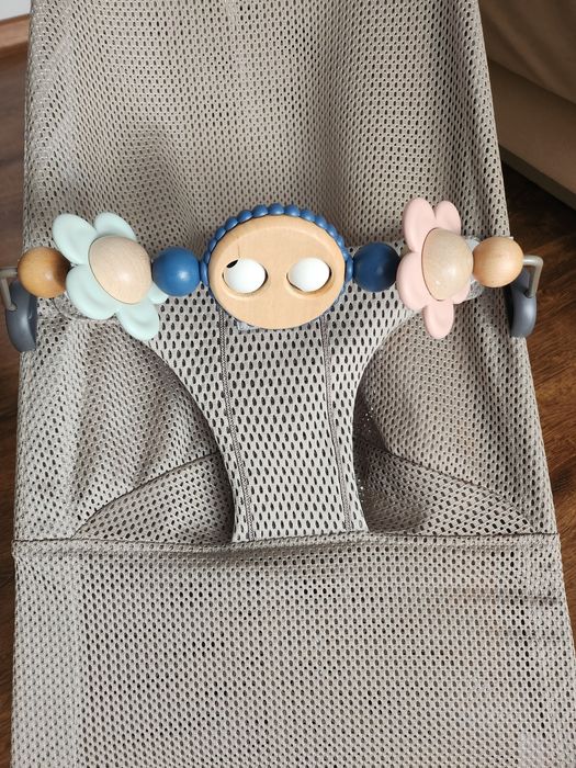 BabyBjörn, Bliss Mesh, leżaczek, bujaczek, szarobeżowy + Googly Eyes P
