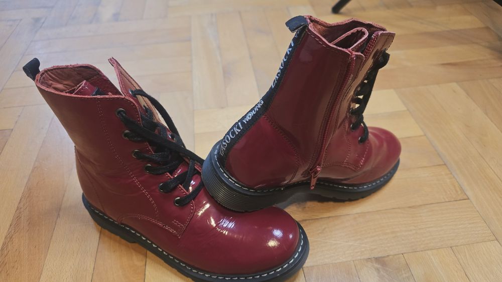 Glany Lakierowane Ocieplane Czerwone Lasocki  rozm. 35