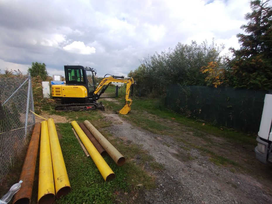 Kostka brukowa , drogi, Polbruk, roboty ziemne, koparka, wywrotka