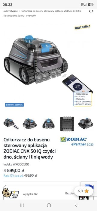 Odkurzacz robot basenowy Zodiac Cnx 50 iQ