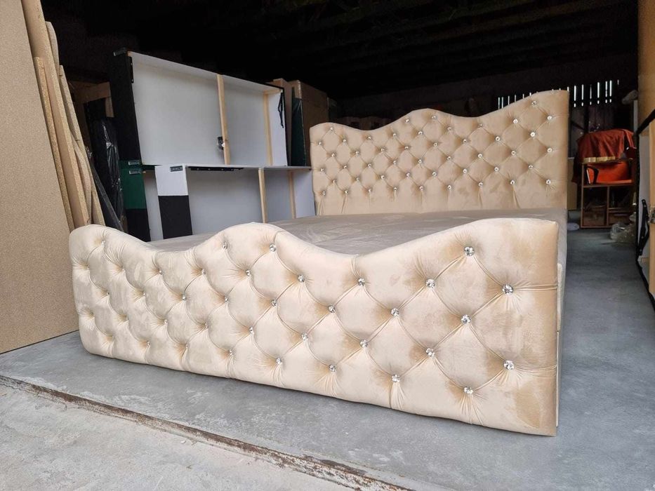 Łóżko kontynentalne glamour z materacem I pojemnikiem różne wymiary