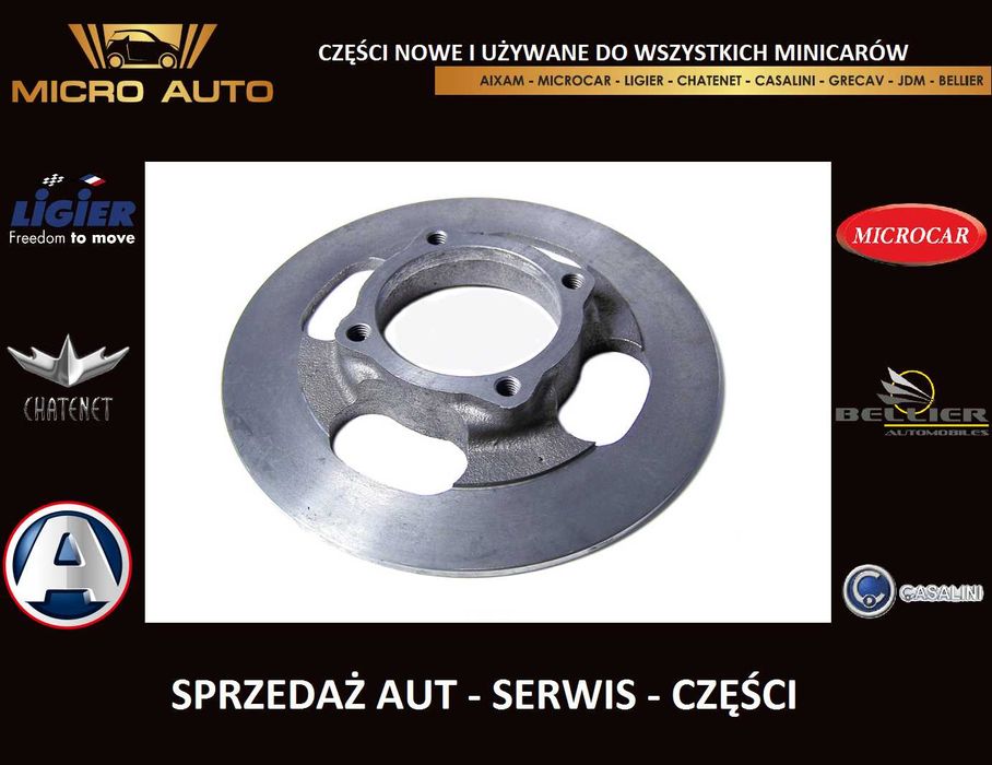 Tarcz hamulcowa przód Ligier XTOOR Microcar Aixam Bellier Grecav 613