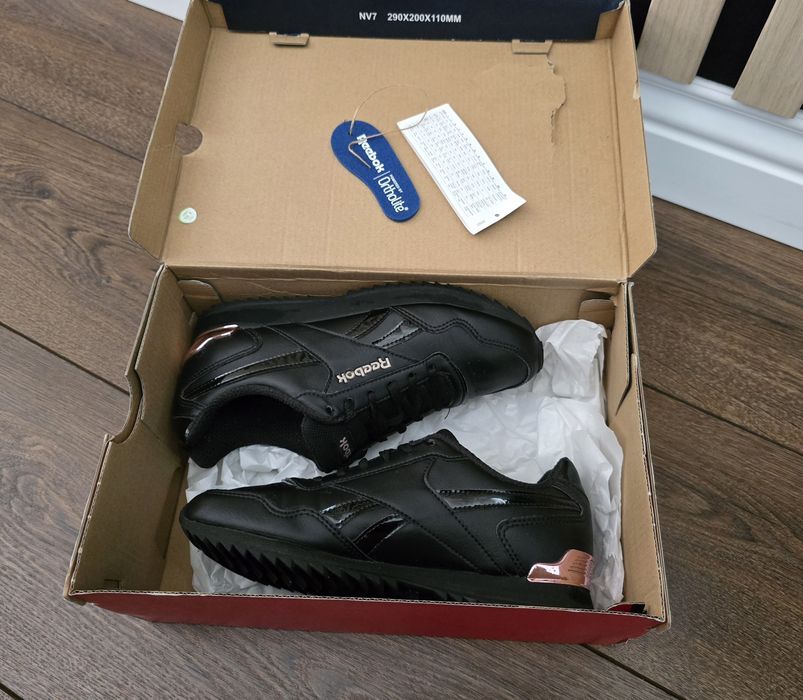 Reebok Royal Glide czarne skórzane adidasy 35,5