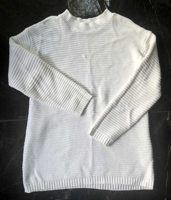 Missguided swetrowa sukienka tunika oversize biała rozm. XS stan BDB