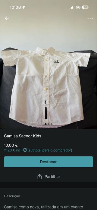 Camisa Sacoor Kids