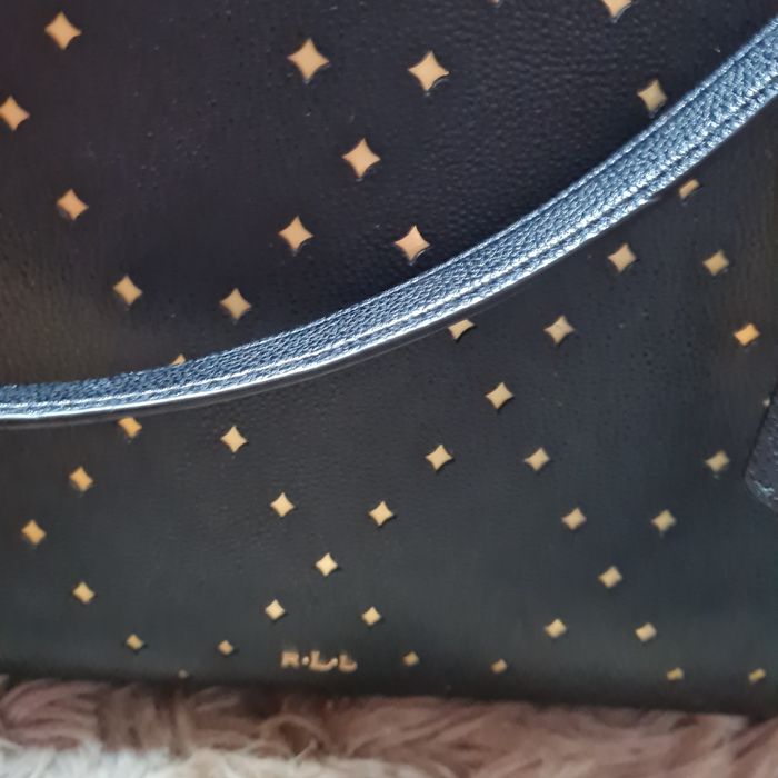 Ralph Lauren RLL duża torba torebka szoperka RLL shooper czarna złote