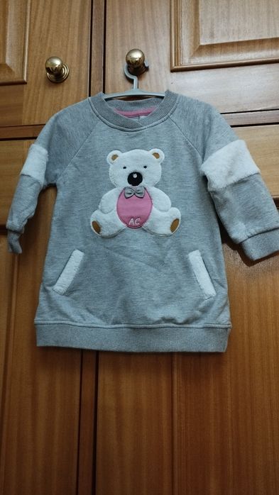 Camisola cardada, cm bolsos 2 anos