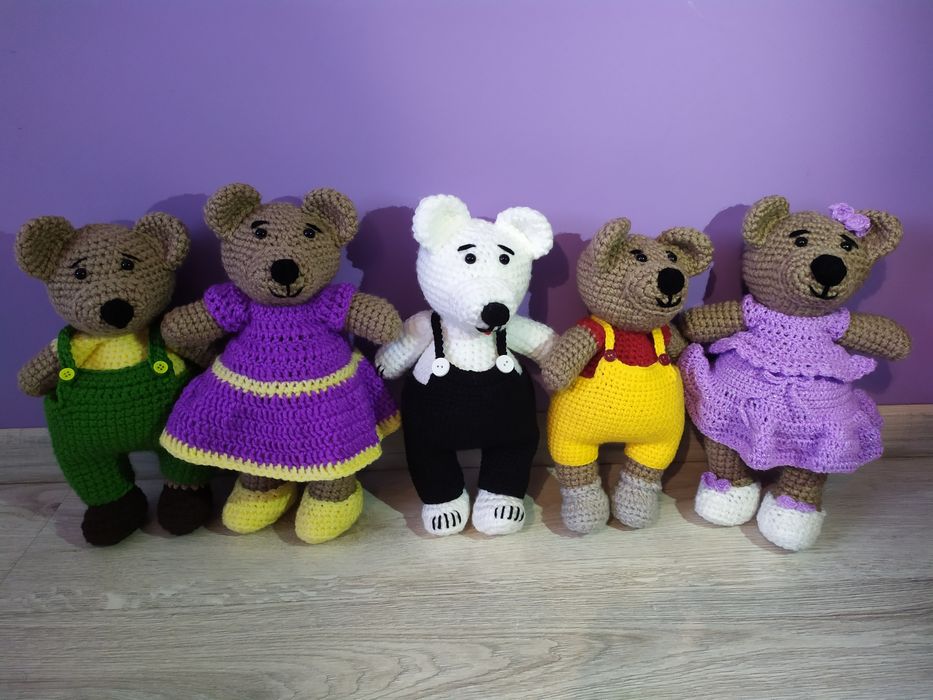 Szydełkowane ręcznie misie.