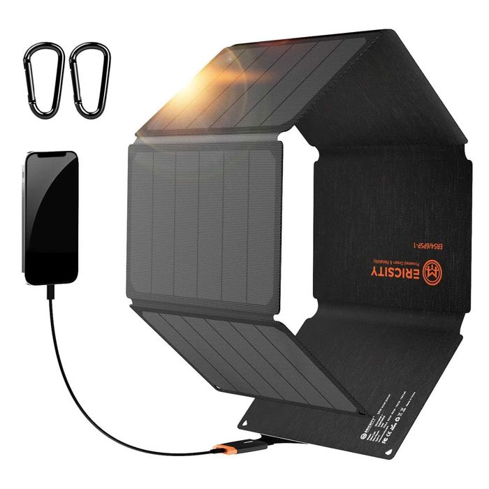 Ericsity Przenośna ładowarka solarna 54W USB Panel słoneczny kemping