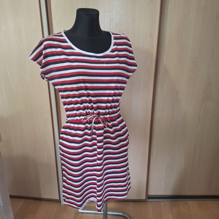 Sukienka vero moda rozm M lato bawełniana w paski marynarska
