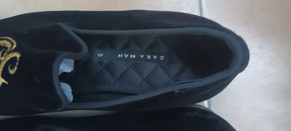 Sapatos Zara Man black velvet, usados 1 x, tamanho 40