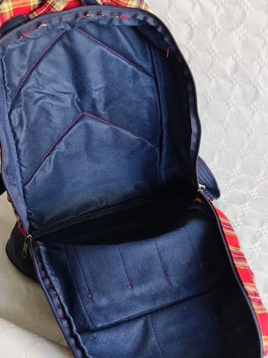 Mochila Xadrez com patch de ursinho64586344285569124