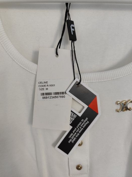 Top prążek z długim rękawem Celine bluzka longsleeve