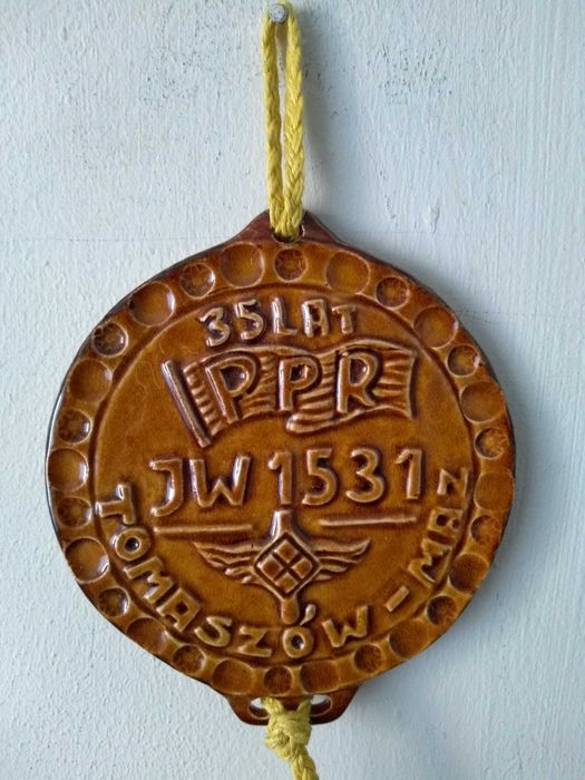 Zawieszka ceramiczna ozdoba rocznicowa 35 PPR. Pamiątka PRL
