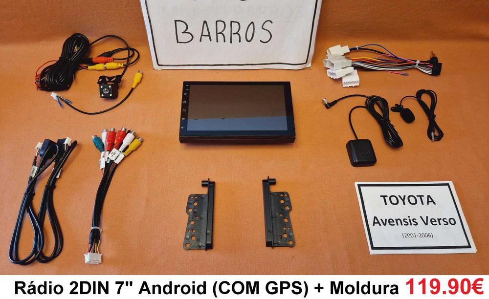 (NOVO) Rádio 2DIN • Toyota • Verso • Corolla Verso • Android [4+64GB]
