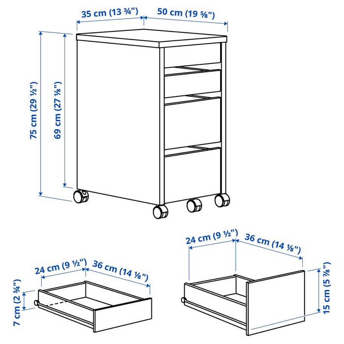 Móvel gavetas ikea