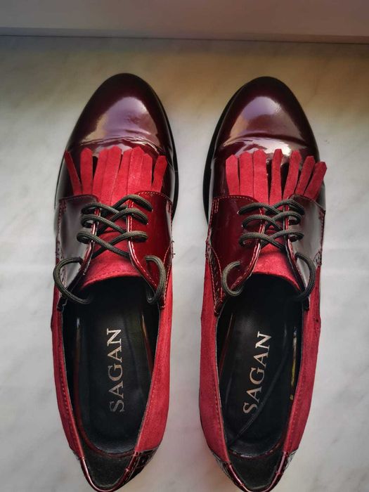 Półbuty bordowe Sagan roz. 37