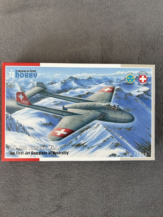 Samolot D.H. 100 Vampire Mk.l model dobsklejania Special Hobby 72339