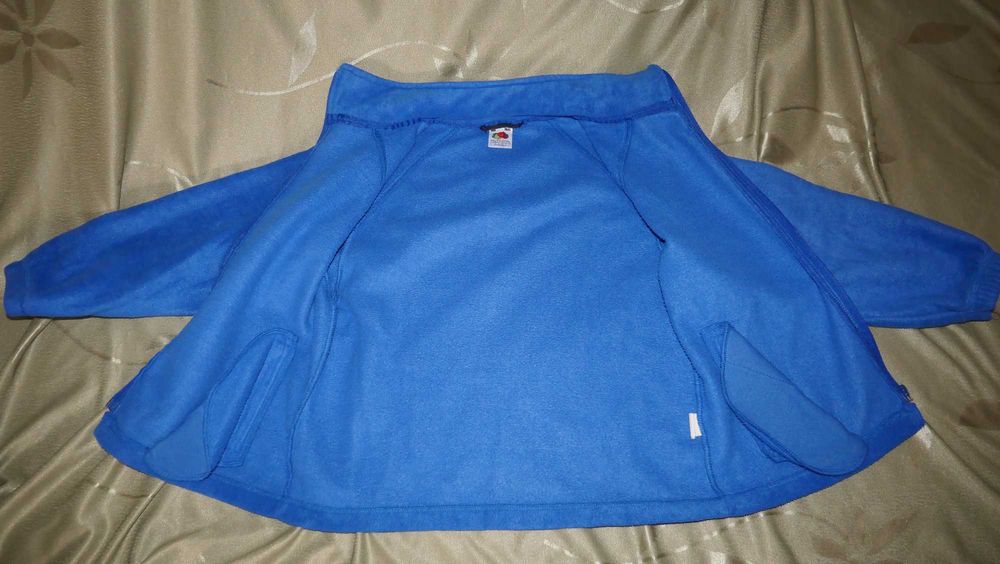 Kurtka polarowa jesienna bluza polar zamek niebieski 122 / 128 134