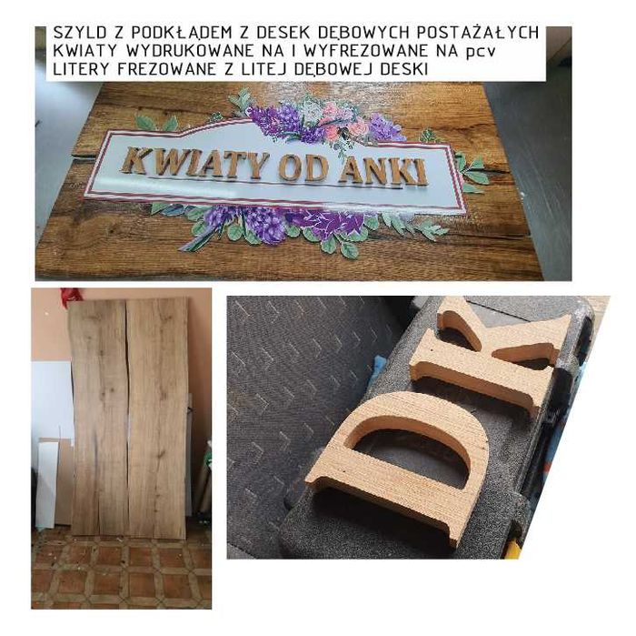 REKLAMA reklama z drewna dekoracje komunijne ze sklejki