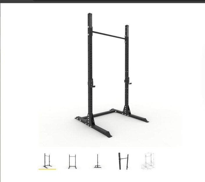 Squat Rack com barra de elevações