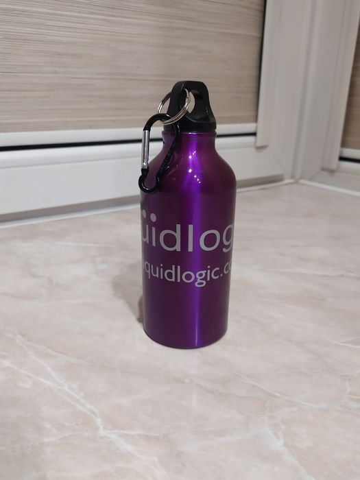 Алюмінієва пляшка з карабіном та термосумкою бутылка для воды, 400 ml.