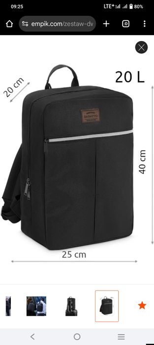 Plecak torba podróżna 40x20x25 do samolotu bagaż podręczny ZAGATTO