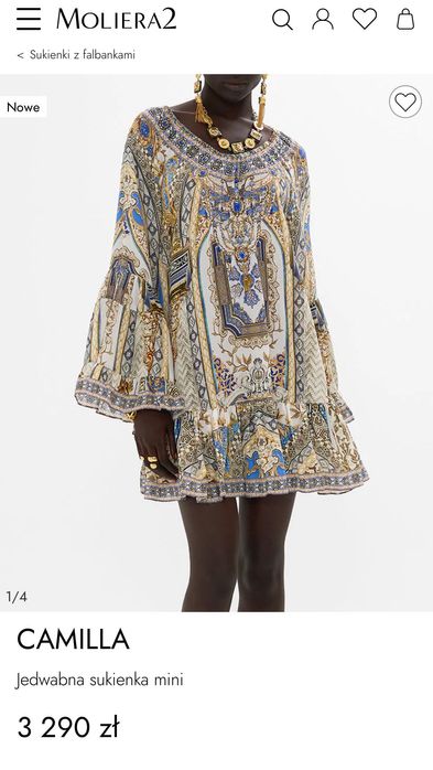 Camilla jedwabna mini sukienka z kryształami