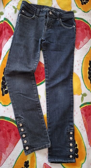 Spodnie dżinsy Denim Co dla nastolatki 12 13 lat czarne długie nogawki