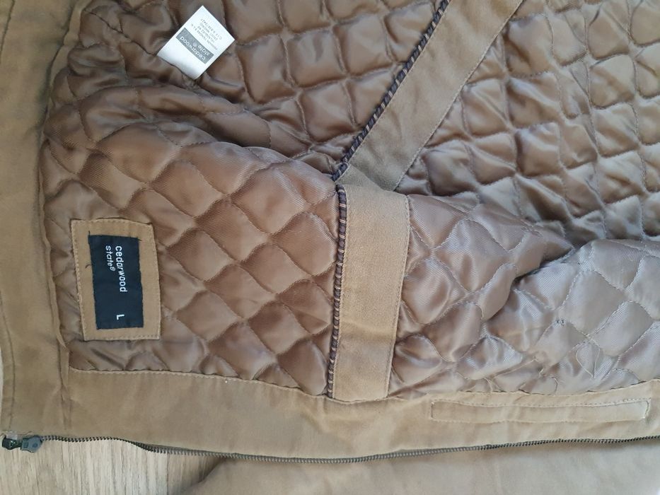 Kurtka zimowa zamszowa ciepła cedarwood L