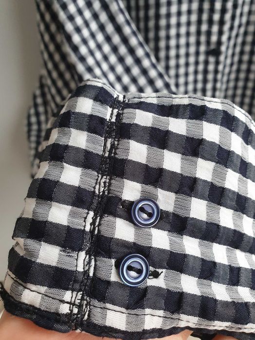 Koszula w czarno-białą kratkę oversize Part Two 44 46