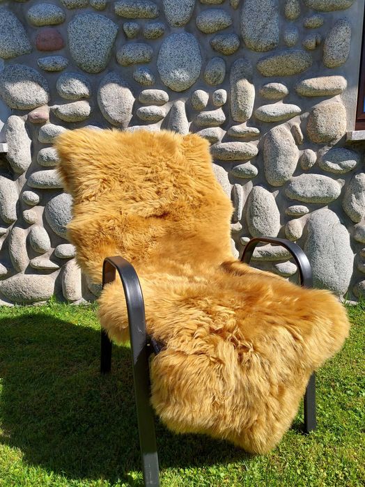 Skóra Owcza Dywan Narzuta Kolor CAMEL Skóra Naturalna Owcza