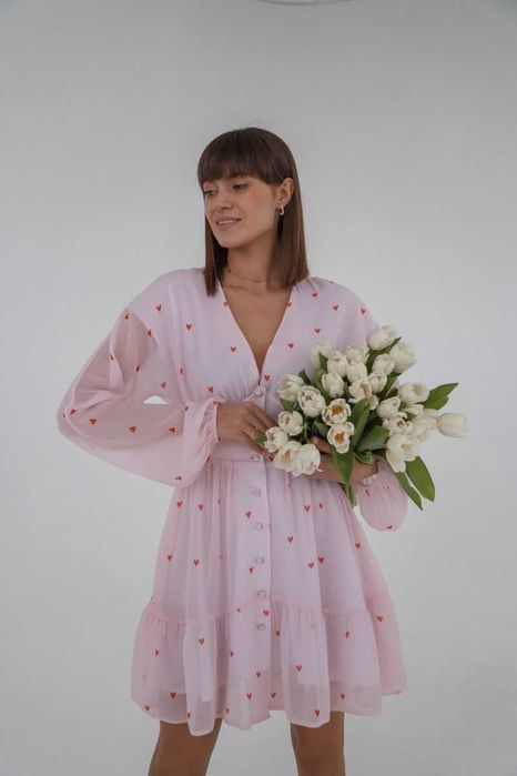 Сукня шифонова рожевого кольору розмір M